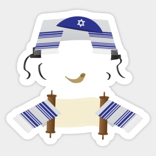 Funny Jewish design - Tallit, kippah, Torah scroll, Tefillin Sticker